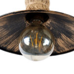 GloboStar® BRASSO 01132 Vintage Επιτοίχιο Φωτιστικό Απλίκα Μονόφωτο 1 x E27 IP20 Χάλκινο Μέταλλο με Μπεζ Σχοινί - Μ38 x Π26.7 x Υ22cm - Image 5