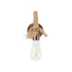 GloboStar® FLEDI 01134 Vintage Επιτοίχιο Φωτιστικό Απλίκα Μονόφωτο 1 x E27 IP20 Χάλκινο Μέταλλο με Μπεζ Σχοινί - Μ10 x Π25 x Υ15cm - Image 4