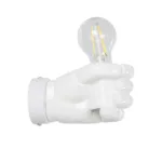 GloboStar® FIST 01137 Μοντέρνο Επιτοίχιο Φωτιστικό Απλίκα Μονόφωτο 1 x E27 IP20 Λευκό Γύψο - Μ15 x Π10 x Υ10cm - Image 3