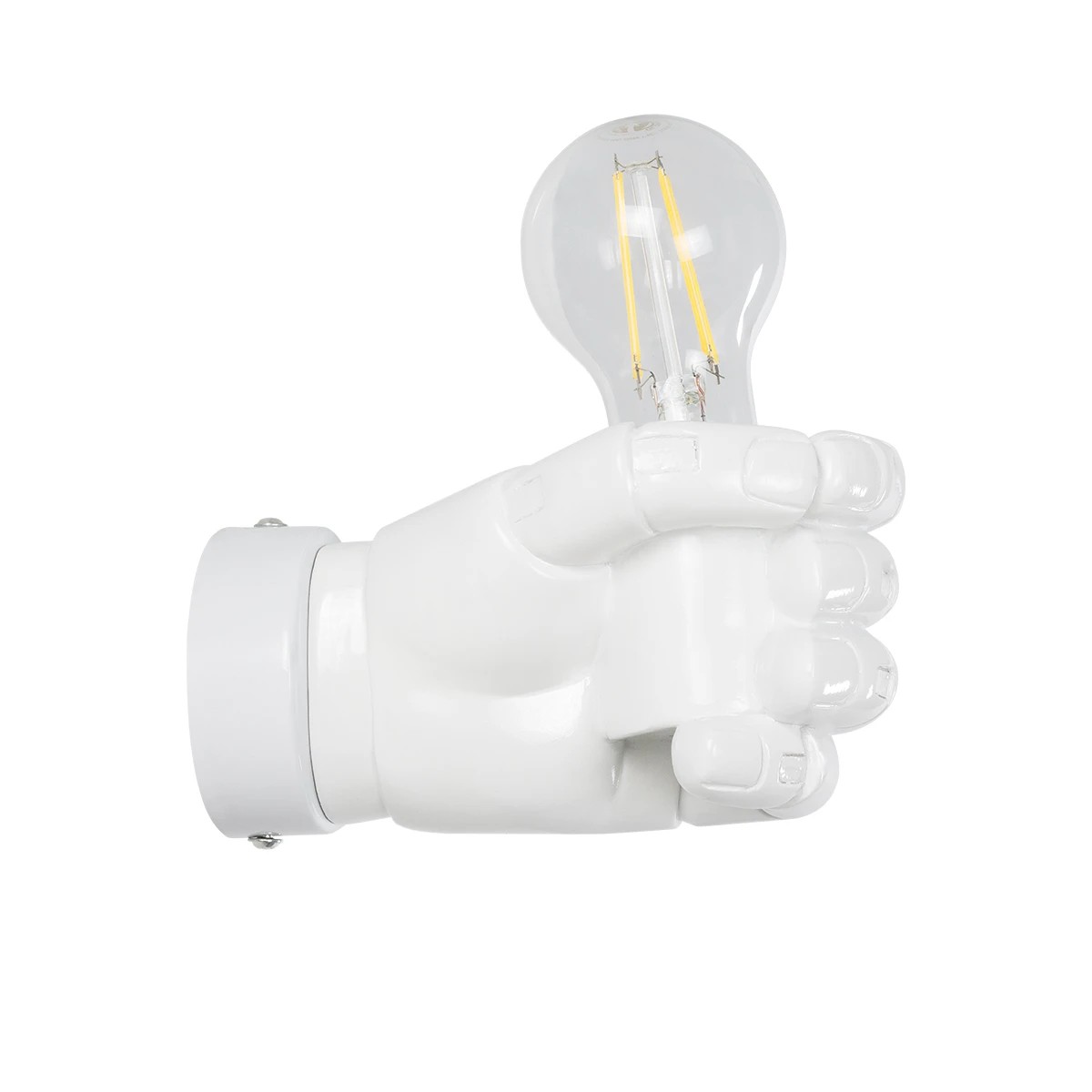 GloboStar® FIST 01137 Μοντέρνο Επιτοίχιο Φωτιστικό Απλίκα Μονόφωτο 1 x E27 IP20 Λευκό Γύψο - Μ15 x Π10 x Υ10cm - Image 3