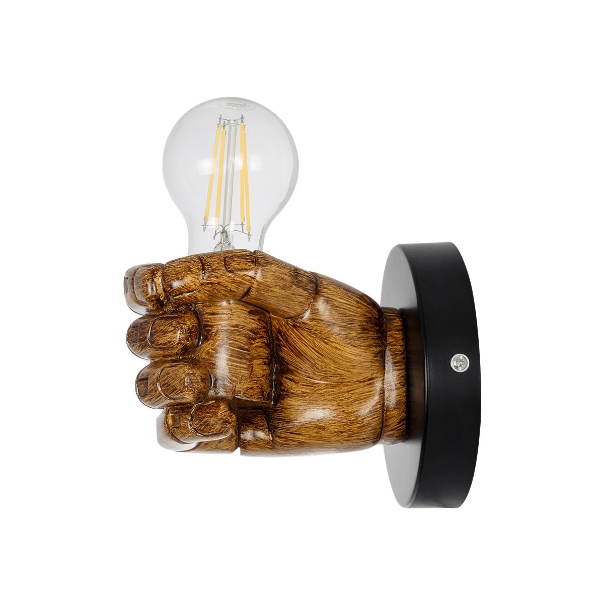 GloboStar® FIST 01138 Μοντέρνο Επιτοίχιο Φωτιστικό Απλίκα Μονόφωτο 1 x E27 IP20 Καφέ Γύψο - Μ15 x Π10 x Υ10cm - Image 3