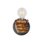 GloboStar® FIST 01138 Μοντέρνο Επιτοίχιο Φωτιστικό Απλίκα Μονόφωτο 1 x E27 IP20 Καφέ Γύψο - Μ15 x Π10 x Υ10cm - Image 4