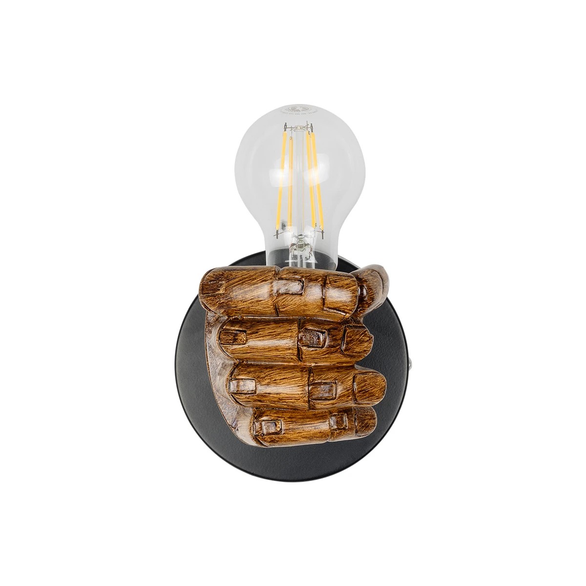 GloboStar® FIST 01138 Μοντέρνο Επιτοίχιο Φωτιστικό Απλίκα Μονόφωτο 1 x E27 IP20 Καφέ Γύψο - Μ15 x Π10 x Υ10cm - Image 4