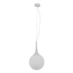 GloboStar® SPHERE 01143 Μοντέρνο Κρεμαστό Φωτιστικό Μπάλα Μονόφωτο 1 x E27 IP20 Λευκό Γυαλί - Μ25 x Π25 x Υ46.5cm