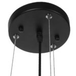 GloboStar® KEVIA 01150 Μοντέρνο Κρεμαστό Φωτιστικό Πλέγμα Τρίφωτο 3 x E27 IP20 Μαύρο Μέταλλο με Λευκό Γυαλί - Μ40 x Π40 x Υ17.5cm - Image 5