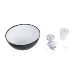 GloboStar® SERENIA 01151 Μοντέρνο Κρεμαστό Φωτιστικό Καμπάνα Μονόφωτο 1 x E27 IP20 Μαύρο & Άσπρο Γύψο - Μ40 x Π40 x Υ20cm - Image 11