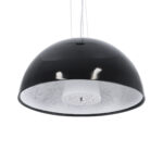 GloboStar® SERENIA 01151 Μοντέρνο Κρεμαστό Φωτιστικό Καμπάνα Μονόφωτο 1 x E27 IP20 Μαύρο & Άσπρο Γύψο - Μ40 x Π40 x Υ20cm - Image 5