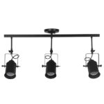 GloboStar® HOLLYWOOD 01155 Vintage Φωτιστικό Οροφής Ράγα Τρίφωτο 3 x E27 IP20 Μαύρο Μέταλλο - Μ13 x Π78 x Υ38cm - Image 2