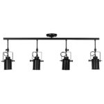 GloboStar® HOLLYWOOD 01156 Vintage Φωτιστικό Οροφής Ράγα Πολύφωτο 4 x E27 IP20 Μαύρο Μέταλλο - Μ13 x Π110 x Υ38cm - Image 2