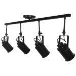 GloboStar® HOLLYWOOD 01156 Vintage Φωτιστικό Οροφής Ράγα Πολύφωτο 4 x E27 IP20 Μαύρο Μέταλλο - Μ13 x Π110 x Υ38cm - Image 6