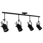 GloboStar® HOLLYWOOD 01156 Vintage Φωτιστικό Οροφής Ράγα Πολύφωτο 4 x E27 IP20 Μαύρο Μέταλλο - Μ13 x Π110 x Υ38cm - Image 3