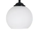 GloboStar® ISEN 01157 Μοντέρνο Επιτοίχιο Φωτιστικό Απλίκα Μονόφωτο 1 x E27 IP20 Μαύρο Μέταλλο με Λευκό Γυαλί - Μ24 x Π15 x Υ27cm - Image 6