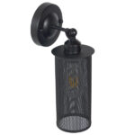 GloboStar® HOLVIA 01160 Vintage Επιτοίχιο Φωτιστικό Απλίκα Μονόφωτο 1 x E27 IP20 Μαύρο Μέταλλο - Μ16 x Π12 x Υ34cm - Image 2