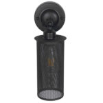 GloboStar® HOLVIA 01160 Vintage Επιτοίχιο Φωτιστικό Απλίκα Μονόφωτο 1 x E27 IP20 Μαύρο Μέταλλο - Μ16 x Π12 x Υ34cm - Image 5