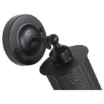 GloboStar® HOLVIA 01160 Vintage Επιτοίχιο Φωτιστικό Απλίκα Μονόφωτο 1 x E27 IP20 Μαύρο Μέταλλο - Μ16 x Π12 x Υ34cm - Image 6