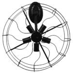 GloboStar® FAN 01163 Vintage Επιτοίχιο Φωτιστικό Απλίκα Πολύφωτο 5 x E27 IP20 Μαύρο Μέταλλο - Μ22 x Π46 x Υ46cm - Image 2