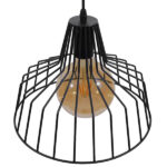 GloboStar® TERE 01165 Vintage Κρεμαστό Φωτιστικό Καμπάνα Μονόφωτο 1 x E27 IP20 Μαύρο Μέταλλο - Μ30 x Π30 x Υ25cm - Image 3