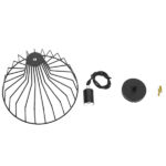 GloboStar® TERE 01165 Vintage Κρεμαστό Φωτιστικό Καμπάνα Μονόφωτο 1 x E27 IP20 Μαύρο Μέταλλο - Μ30 x Π30 x Υ25cm - Image 8