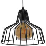 GloboStar® TERE 01165 Vintage Κρεμαστό Φωτιστικό Καμπάνα Μονόφωτο 1 x E27 IP20 Μαύρο Μέταλλο - Μ30 x Π30 x Υ25cm - Image 2