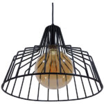 GloboStar® TERE 01165 Vintage Κρεμαστό Φωτιστικό Καμπάνα Μονόφωτο 1 x E27 IP20 Μαύρο Μέταλλο - Μ30 x Π30 x Υ25cm - Image 4