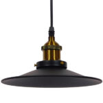 GloboStar® CARAVEL 01167 Vintage Κρεμαστό Φωτιστικό Καμπάνα Μονόφωτο 1 x E27 IP20 Μαύρο & Χρυσό Μέταλλο - Μ22 x Π22 x Υ13cm - Image 2