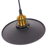 GloboStar® CARAVEL 01167 Vintage Κρεμαστό Φωτιστικό Καμπάνα Μονόφωτο 1 x E27 IP20 Μαύρο & Χρυσό Μέταλλο - Μ22 x Π22 x Υ13cm - Image 5