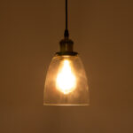 GloboStar® WICKHAM 01168 Vintage Κρεμαστό Φωτιστικό Καμπάνα Μονόφωτο 1 x E27 IP20 Διάφανο Γυαλί με Μαύρο & Χρυσό Μέταλλο - Μ14 x Π14 x Y23cm - Image 2