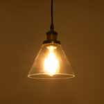 GloboStar® WICKHAM 01169 Vintage Κρεμαστό Φωτιστικό Καμπάνα Μονόφωτο 1 x E27 IP20 Διάφανο Γυαλί με Μαύρο & Χρυσό Μέταλλο - Μ18 x Π18 x Y20cm - Image 2