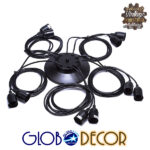 GloboStar® WIRED 01173 Vintage Κρεμαστό Φωτιστικό Πλέγμα Πολύφωτο 10 x E27 Μαύρο Μέταλλο με Μαύρο Πλαστικό - 200cm - Image 5