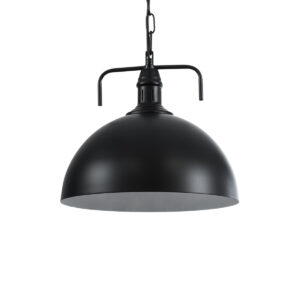 GloboStar® LARKIN 01175 Vintage Κρεμαστό Φωτιστικό Καμπάνα Μονόφωτο 1 x E27 IP20 Μαύρο Μέταλλο - Μ30 x Π30 x Y28cm