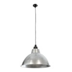 GloboStar® LOUVE 01178 Vintage Κρεμαστό Φωτιστικό Καμπάνα Μονόφωτο 1 x E27 IP20 Ασημί & Μαύρο Μέταλλο - Μ40 x Π40 x Y30cm - Image 3