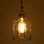 GloboStar® GALOT 01179 Vintage Κρεμαστό Φωτιστικό Πλέγμα Μονόφωτο 1 x E27 IP20 Μαύρο & Χρυσό Μέταλλο - Μ13.5 x Π13.5 x Y16cm - Image 2