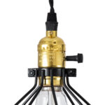 GloboStar® GALOT 01179 Vintage Κρεμαστό Φωτιστικό Πλέγμα Μονόφωτο 1 x E27 IP20 Μαύρο & Χρυσό Μέταλλο - Μ13.5 x Π13.5 x Y16cm - Image 7