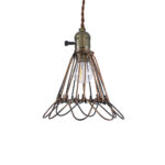 GloboStar® FLOWERON 01180 Vintage Κρεμαστό Φωτιστικό Πλέγμα Μονόφωτο 1 x E27 IP20 Χάλκινο & Μπρούτζινο Μέταλλο - Μ10 x Π10 x Y20cm - Image 4