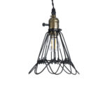 GloboStar® FLOWER IRON RUST 01181 Vintage Κρεμαστό Φωτιστικό Πλέγμα Μονόφωτο 1 x E27 IP20 Μαύρο Μέταλλο - Μ10 x Π10 x Υ20cm - Image 8