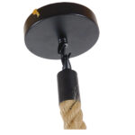 GloboStar® HELLET 01182 Vintage Κρεμαστό Φωτιστικό Πλέγμα Μονόφωτο 1 x E27 IP20 Μαύρο Μέταλλο με Μπεζ Σχοινί - Μ16 x Π16 x Υ25cm - Image 7