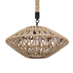 GloboStar® NATHLEN 01187 Vintage Κρεμαστό Φωτιστικό Πλέγμα Μονόφωτο 1 x E27 IP20 Μαύρο Μέταλλο με Μπεζ Σχοινί - Μ40 x Π40 x Υ20cm - Image 4