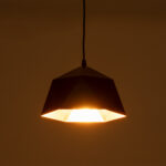 GloboStar® HEXAGON 01194 Μοντέρνο Κρεμαστό Φωτιστικό Καμπάνα Μονόφωτο 1 x E27 IP20 Μαύρο & Χρυσό Μέταλλο - Μ25 x Π25 x Υ15cm - Image 2