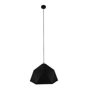 GloboStar® HEXAGON 01195 Μοντέρνο Κρεμαστό Φωτιστικό Καμπάνα Μονόφωτο 1 x E27 IP20 Μαύρο & Χρυσό Μέταλλο - Μ46 x Π46 x Υ25cm