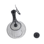 GloboStar® REA 01198 Μοντέρνο Κρεμαστό Φωτιστικό Πλέγμα Μονόφωτο 1 x E27 IP20 Μαύρο Μέταλλο με Λευκό Ύφασμα - Μ30 x Π30 x Υ50cm - Image 9