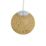 GloboStar® OCEANA 01200 Vintage Κρεμαστό Φωτιστικό Μπάλα Μονόφωτο 1 x E27 IP20 Μπεζ Σχοινί - Μ20 x Π20 x Υ20cm - Image 6