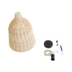 GloboStar® BAHAMAS 01202 Boho Κρεμαστό Φωτιστικό Καμπάνα Μονόφωτο 1 x E27 IP20 Μπεζ Ξύλο - Μ30 x Π30 x Υ40cm - Image 10