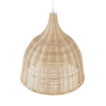 GloboStar® BAHAMAS 01203 Boho Κρεμαστό Φωτιστικό Καμπάνα Μονόφωτο 1 x E27 IP20 Μπεζ Ξύλο - Μ45 x Π45 x Υ47cm - Image 6