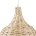 GloboStar® BAHAMAS 01203 Boho Κρεμαστό Φωτιστικό Καμπάνα Μονόφωτο 1 x E27 IP20 Μπεζ Ξύλο - Μ45 x Π45 x Υ47cm - Image 7