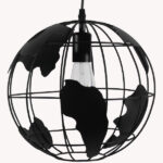 GloboStar® EARTH 01205 Vintage Κρεμαστό Φωτιστικό Φιγούρα Μονόφωτο 1 x E27 IP20 Μαύρο Μέταλλο - Μ30 x Π30 x Υ30cm - Image 3