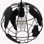 GloboStar® EARTH 01205 Vintage Κρεμαστό Φωτιστικό Φιγούρα Μονόφωτο 1 x E27 IP20 Μαύρο Μέταλλο - Μ30 x Π30 x Υ30cm - Image 4