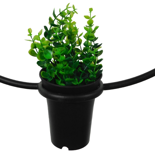 GloboStar® FLOWERPOT 10001210 Μοντέρνο Κρεμαστό Φωτιστικό Ανάρτηση Μονόφωτο 1 x E27 IP20 Μαύρο Μέταλλο με Πράσινο Πλαστικό - Μ27 x Π27 x Υ40cm - Image 6