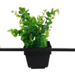 GloboStar® FLOWERPOT 10001211 Μοντέρνο Κρεμαστό Φωτιστικό Ανάρτηση Μονόφωτο 1 x E27 IP20 Μαύρο Μέταλλο με Πράσινο Πλαστικό - Μ30 x Π30 x Υ30cm - Image 6