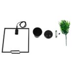 GloboStar® FLOWERPOT 10001211 Μοντέρνο Κρεμαστό Φωτιστικό Ανάρτηση Μονόφωτο 1 x E27 IP20 Μαύρο Μέταλλο με Πράσινο Πλαστικό - Μ30 x Π30 x Υ30cm - Image 8