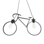 GloboStar® BIKE 01213 Vintage Κρεμαστό Φωτιστικό Φιγούρα Δίφωτο 2 x E27 IP20 Μαύρο Μέταλλο - Μ67 x Π3.5 x Υ41cm - Image 4